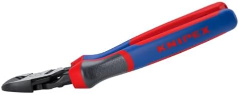 KNIPEX 74 22 200 Comfort Grip High Leverage Angled Diagonal Cutter, 8-Inch, Angled, Comfort Grip
