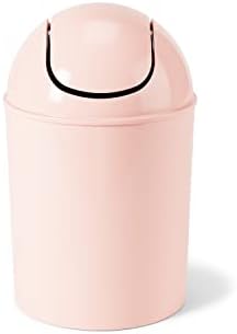 Umbra 1.25 Gallon Mini Waste Can with Removable Swing-Top Lid - Small Garbage Bin for Kitchen, Bathroom, Bedroom, Office - Compact Trash Can Fit Under Tables & Counters - Pink