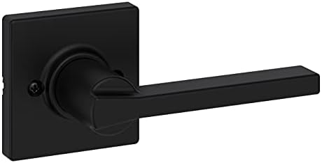 Kwikset Casey Passage Door Lever, Non-Locking Handle for Interior Hall and Closet Doors, Reversible for Easy Install, Featuring Microban Protection in Matte Black