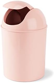 Umbra 1.25 Gallon Mini Waste Can with Removable Swing-Top Lid - Small Garbage Bin for Kitchen, Bathroom, Bedroom, Office - Compact Trash Can Fit Under Tables & Counters - Pink