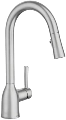 Moen Adler Spot Resist Stainless One-Handle High Arc Pulldown Kitchen Faucet with Power Clean, 87233SRS