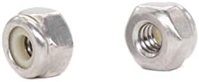 50pcs 1/4-20 Inch Nylon Inserted Self Locking Nuts - 304 Stainless Steel, 1/4" Nylock Nuts for Furniture, Tools, Handle