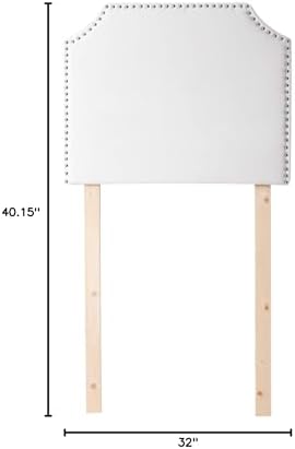 DormCo Bevel Tacked Plush College Headboard - White - with Legs