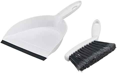 Amazon Basics Small Portable Mini Dustpan and Brush Set for Indoor Outdoor Floor Cleaning, Gray, Pack of 2