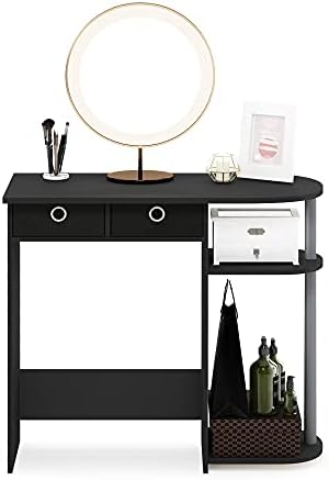 Furinno Go Green 32-Inch Computer Desk with 2-Tier Shelf, Classic Black