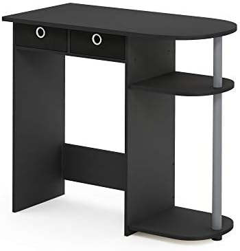 Furinno Go Green 32-Inch Computer Desk with 2-Tier Shelf, Classic Black