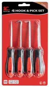 ROTATION Precision Hook and Pick Set for Automotive | 4-Piece Hand Tools