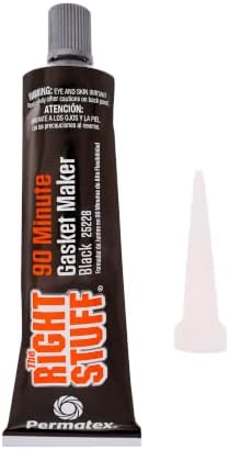 Permatex 25228 The Right Stuff 90 Minute Black Gasket Maker, 3 oz, 1 Count (Pack of 1)
