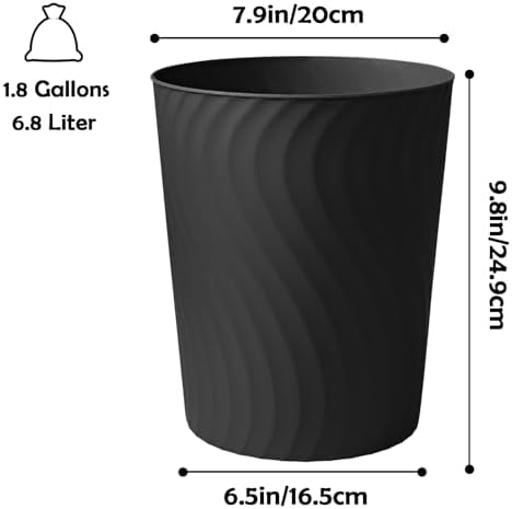 YGJT Small Trash Can, 3 Pack 1.8 Gallons Bathroom Trash Can with Trash Bags