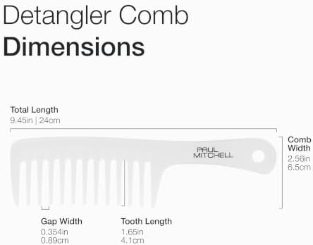 Paul Mitchell Detangler Comb, Wide Tooth Comb Detangles Wet or Dry Hair
