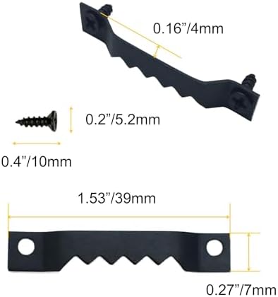 50 Pack Small Metal Sawtooth Picture Hangers with Screws (Black)