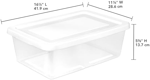 Sterilite Storage Box Stackable Tote, White, 12 Quart, 12 Pack