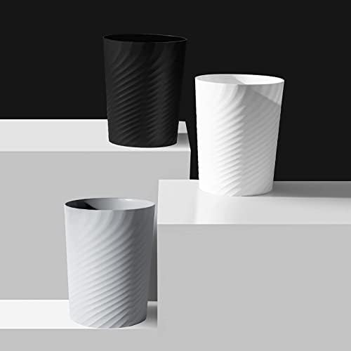 UUJOLY Plastic Small Bathroom Trash Can Wastebasket Garbage Can, White