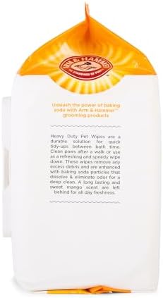 Arm & Hammer Heavy Duty Multipurpose Dog Wipes, Mango, 100 Count
