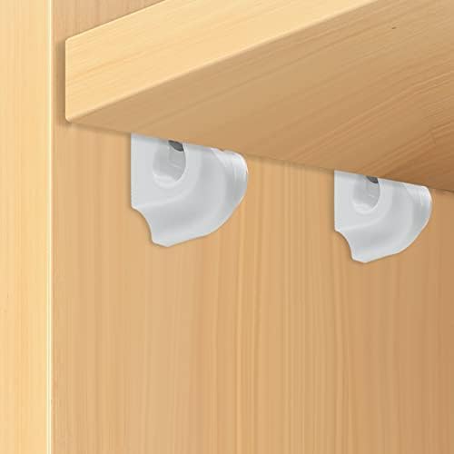 24 Pack Wire Shelf Clips, White Down Wall Clips for Closet Shelves