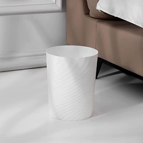 UUJOLY Plastic Small Bathroom Trash Can Wastebasket Garbage Can, White