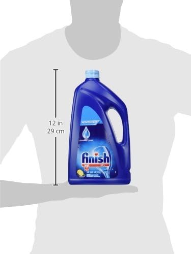 Finish Gel Liquid Dishwasher Detergent, Advanced Deep Cleaning Power Dish Soap, Fights Tough Stains, Dishwasher Soap, Plastic-Free & Septic Safe Dish Detergent, Lemon Scent, 75oz