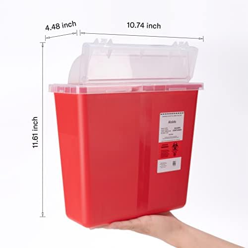 Alcedo Large Sharps Container 5 Quart (2-Pack) Home & Professional Use