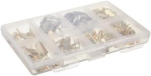 Amazon Basics Picture Hanging Hardware Assortment Kit, 220 Piece Set, Brass