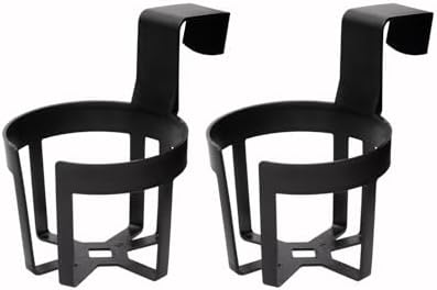 Large Plastic Cup & Beverage Holder, Black, 44oz (3.5L), Pack of 2