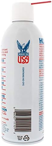 Houdini Lock Lube Professional Lock Lubricant Spray, 11 oz - Greaseless, Graphite-Free, Dielectric Cleaner & Protectant for Door Locks, Hinges, Latches & Electronics - Anti-Rust Formula