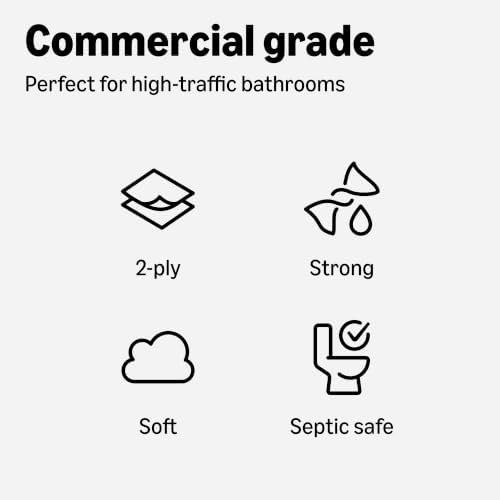 Amazon Basics 2-Ply Ultra Plus Toilet Paper, Bath Tissue, Soft and Strong, Septic Safe, Unscented, 400 Sheets per Roll, 80 Individually Wrapped Rolls for Business Use (Previouly AmazonCommercial)