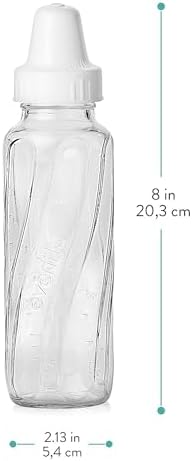 Evenflo Feeding Classic Glass Twist Bottles, 8 Ounce (Pack of 6),Clear,1018611