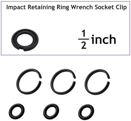 (6+6 Sets) 1/2”& 3/8" Impact Retaining Ring Clip Friction Ring with O-Ring