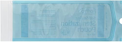 ForPro Professional Collection Self-Sealing Sterilization Pouches, Latex-Free, Color Changing Indicator, 3.5" W x 10" L, 200-Count