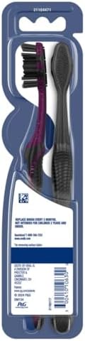 Oral-B 3D White Charcoal Manual Toothbrush, 2-Pack, Medium Bristles, Teeth Whitening Brushes for Adults