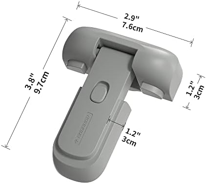 Mom's Choice Gold Awards Winner - EUDEMON 1 Pack Updated Child Proof Refrigerator/Fridge/Freezer Door Lock Apply to Max 1"(25mm) Sealing Strip for Toddlers and Kids, no Tools Need or Drill (Grey)