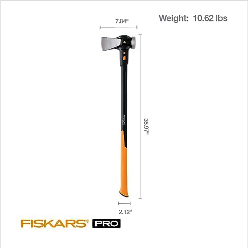 Fiskars Pro IsoCore 8 lb Splitting Maul, 36" Wood Splitter Axe