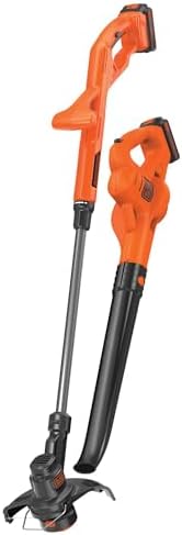 BLACK+DECKER 20V MAX Weed Eater, Edger and Sweeper Combo, Includes 2 Batteries and Charger, Cordless Electric Weed Wacker and 130 Mph Hard Surface Leaf Blower, 10 in. (LCC222)