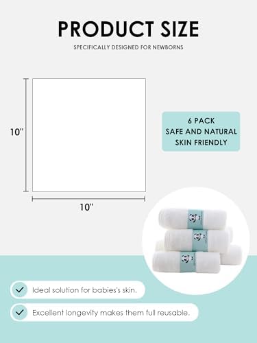 HIPHOP PANDA Ultra Soft Baby Washcloths, 2-Layer Absorbent Wash Cloths