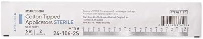 McKesson Sterile Cotton Tipped Applicators, Cleaning, 6 in, 200 ct