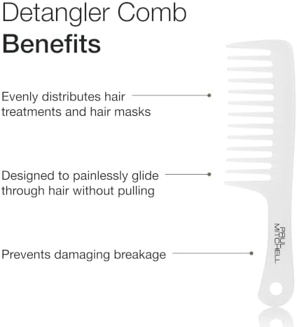 Paul Mitchell Detangler Comb, Wide Tooth Comb Detangles Wet or Dry Hair