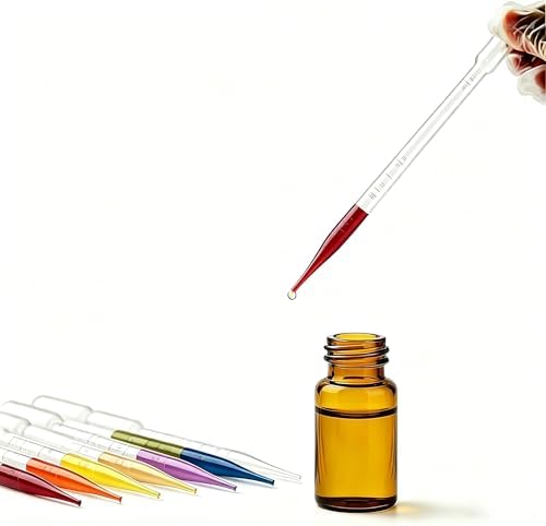 50-Pack 3ml Disposable Plastic Pipettes — Graduated Transfer Droppers for Essential Oils, Resin Art, Science Labs, Soap Making & DIY Crafts | LDPE | Clear with Easy-Read Scale