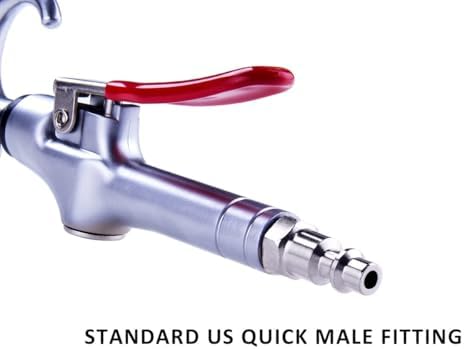 High Volume Industrial Air Blow Gun, 17-26 Inch Extensible Steel Nozzle