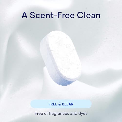 BLUELAND 100% Plastic-Free Dishwasher Detergent Tablets, 60ct, Free & Clear