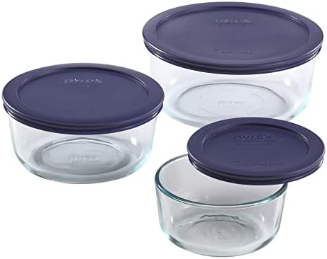 Pyrex Simply Store (3-Pack) Glass Food Storage Containers Set (2, 4, 7 Cup)