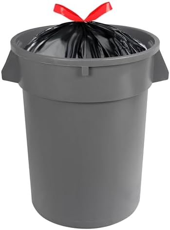 Amazon Basics Multipurpose Drawstring Trash Bags, 30 Gallon Capacity, Tear Resistant, 50 Count (Previously Solimo)