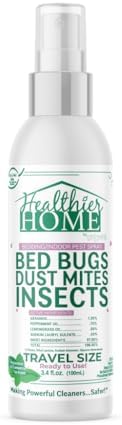 Chomp! Travel Size Bed Bug & Insect Repellent, Natural, TSA Approved Indoor Pest Control Spray for Travel & Home, Plant-Based Dust Mite, Ant, Spider, Fly Killer, Peppermint Scent, 3.4 Fl Oz