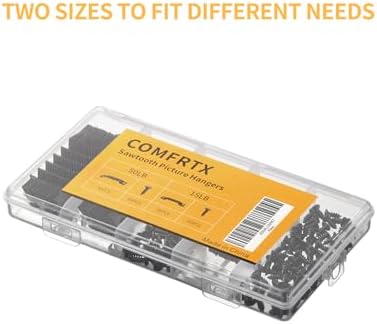 60 Pack 2 Sizes Sawtooth Picture Hangers, Small & Heavy Duty
