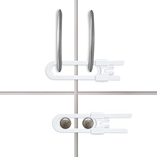 Vmaisi 8 Pcs Baby Sliding Cabinet Locks Adjustable U Shaped Child Safety