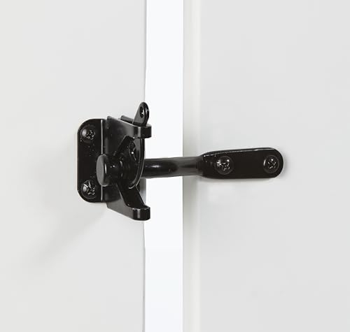 National Hardware Automatic Gate Latch, 4 in Strike, Steel, Black