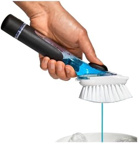 OXO Good Grips Soap Dispensing Dish Brush with Handle, Dish Soap Brush