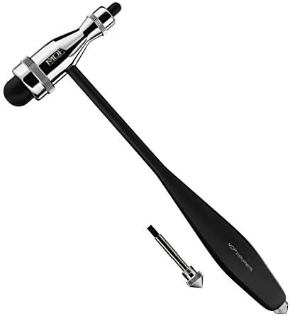 MDF Instruments, Tromner Neurological Reflex Hammer with Built-in Brush for Cutaneous and Superficial Responses - Light - HDP Handle - Durable, Professional-Grade - Black (MDF555P-11)
