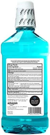Amazon Basics Antiseptic Mouthwash, Blue Mint, Fights Bad Breath, Plaque and Gingivitis, 1 Liter, 33.8 Fl Oz, 1-Pack (Previously Solimo)
