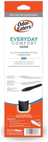 Odor-Eaters Everyday Comfort Insoles, Foot Odor Eliminating Insert, 3 Count