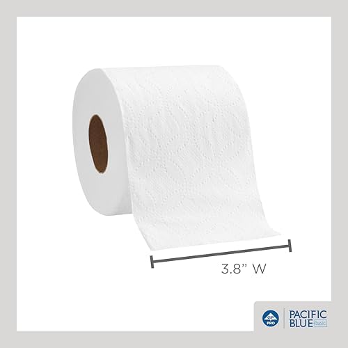 Georgia-Pacific Pacific Blue Basic 2-Ply Embossed Toilet Paper,19880/01, 550 Sheets Per Roll, 80 Rolls Per Case